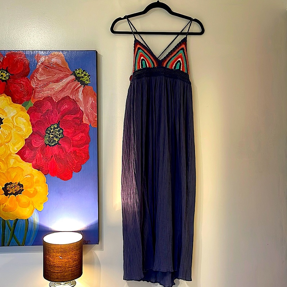 American eagle navy gauze midi.